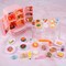 95 Pcs Dollhouse Refrigerator Mini Fridge Table Dining Car Toy with Food Set Kitchen Furniture Miniatures Party Fruits Juice Milk Desserts for Children Drink Cake Pretend Play Game Fake Ice Cubes